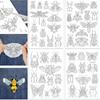 Water Soluble Flower Embroidery Patternser Daisy Flowers Animal Patterns Stick and Stitch Embroidery Paper DIY Hand Sewing