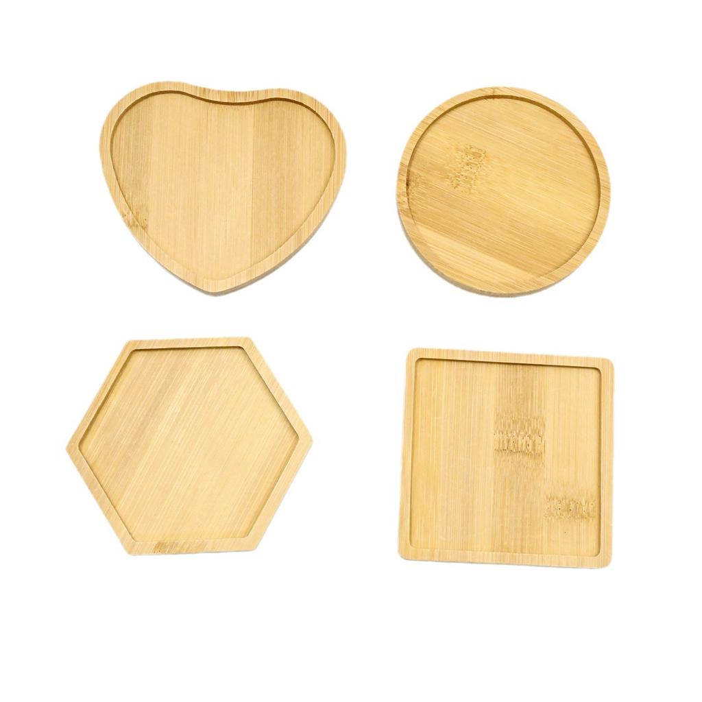 Simple Bamboo Coasters Retro Handmade Heat Insulation Non-slip High Temperature Coaster Table Decoration and Accessories