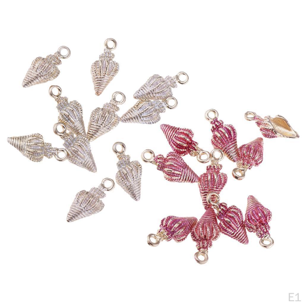 10 Pieces Conch Alloy Charms Pendants For