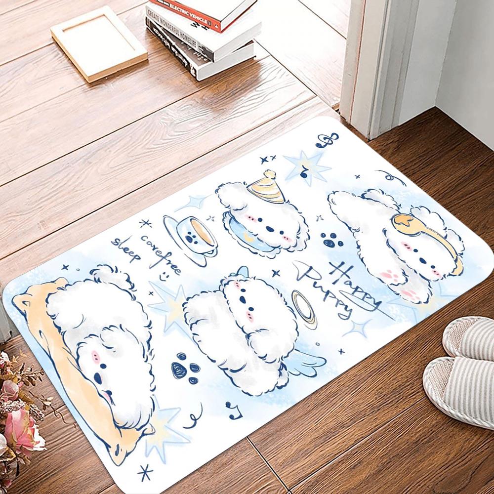 Kawaii Cute Dog Printed Non-Slip Waterproof Doormat Easy To Clean Entrance Floor Mat Home Decor Durable Fashion and Beautiful