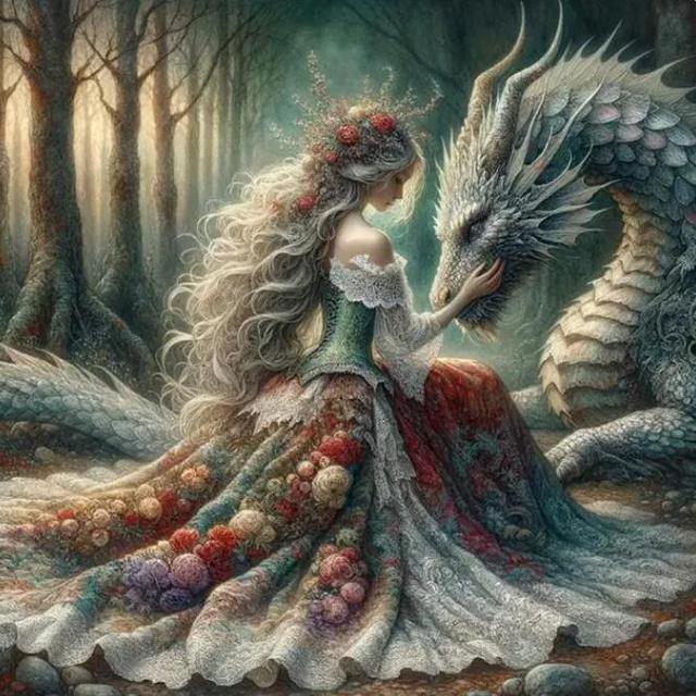 

Красивая Сексуальная Принцесса Дракон Сделай сам 5D Полная Алмазная Живопись Наборы для Вышивания Эльфийская Девушка Алмазная Мозаика для Декора Гостиной Full Round 50x50CM