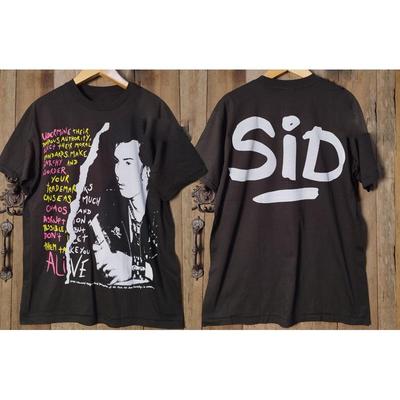 Stylowy Vintage Sid Vicious Sex Pistols Aop Nadruk Na Całej Powierzchni Nowa Koszulka Zespołu