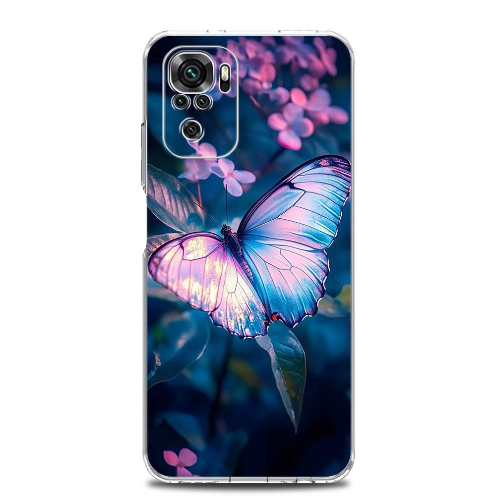 Phone Case For Xiaomi Redmi Note 15 14 13 12 4G 10 11 Pro Plus 5G 14C 13C 12C 10C Clear Soft TPU Cover color Butterfly