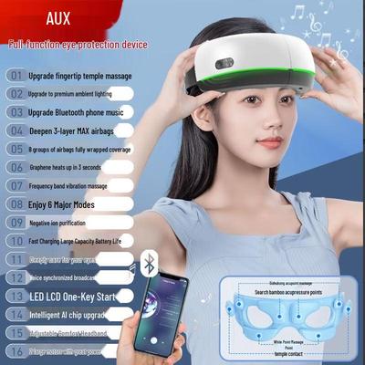 Smart Eye Massager with Heat, Vibration, & Bluetooth CN Plug (adapter Included)