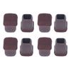 8pcs Rectangle Shape Chair Leg Covers TPE Material Brown Color Floor Protectors Anti-Scratch Protectors Indoor Furniture