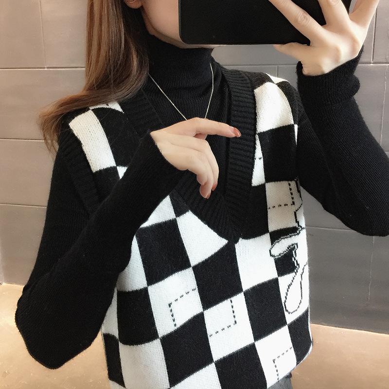 2023 V-neck Knit Sweater Vest: Women's Autumn Winter Cardigan