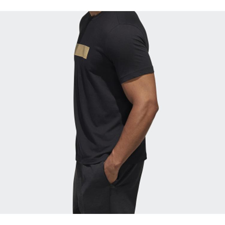 adidas T Shirts Men's Black Crew Neck Moderate Straight Fit GH4416