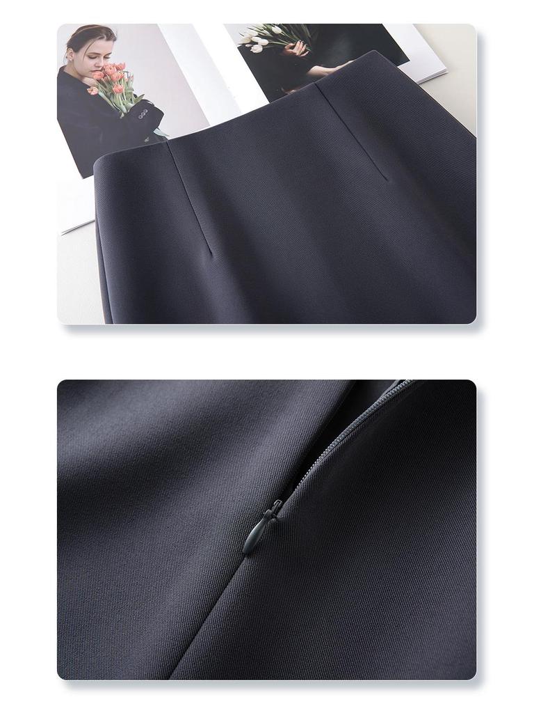 White High-Waisted Slimming Bodycon Midi Skirt for Women - 2025 Spring/Summer Fashion