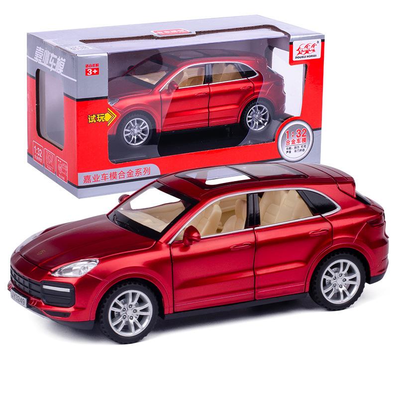 

1/32 Prosche Cayenne Turbo Diecast Іграшкові автомобілі Симуляція сплаву металевих транспортних засобів Мініатюрна масштабна колекція для дітей червоний