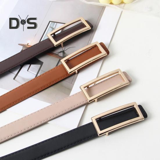 Modischer Gürtel aus Kunstleder für Damen, rechteckige Schnalle, einfarbig, Taillengürtel für Hosen, Jeans, vielseitiges Accessoire für Kleider, Hemden, Oberteile