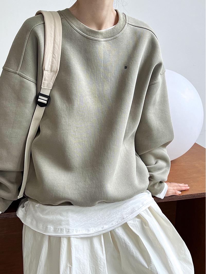 

Luxi Женский свободный однотонный свитер-пуловер с вышитыми надписями L