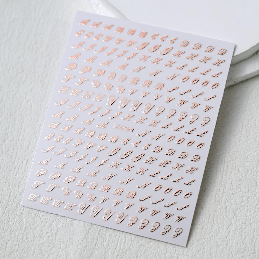 Adesivo de unha de tamanho pequeno simples com letras de luz de estrela de amor vazadas adesivo de unha autoadesivo decoração de unha