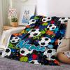 Custom Name Soccer Theme Printed Blanket - Perfect for Couch, Bed, Travel & Outdoor Use | Machine Washable, Cozy & Durable.
