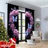 Set Of 2 Flat Printing Window Drapes Neon Heart Butterflies Roses Glow Digital Printed Polyester Birthday Party Curtain Made
