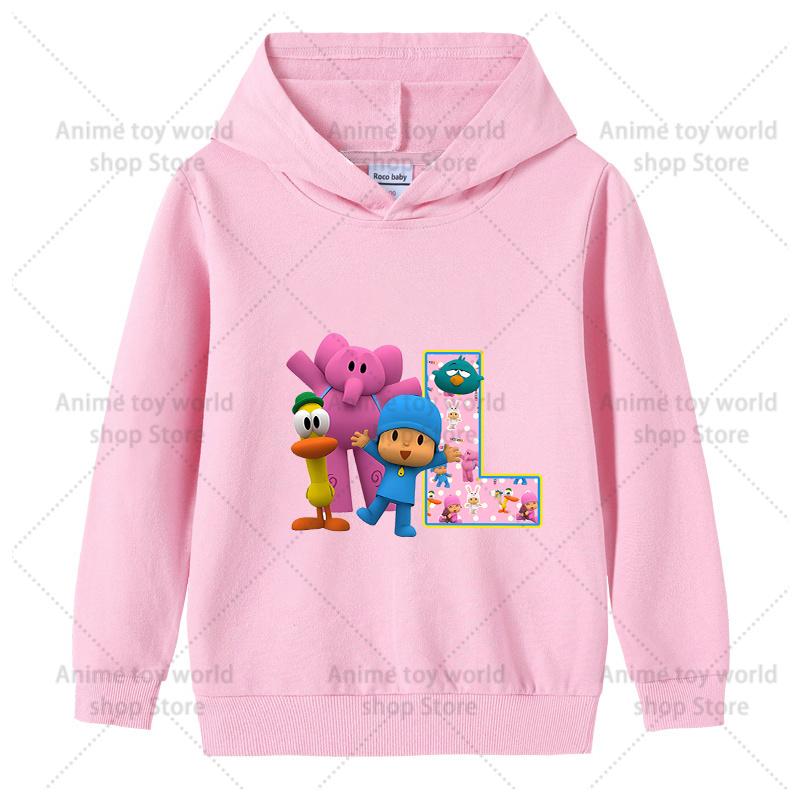 Sweat à capuche Pocoyo pour enfant tout-petit Kawaii Manches longues Filles garçon Hiver Fin Sweat-shirt Mode Imprimé Chaud Hauts pour enfants Cadeau