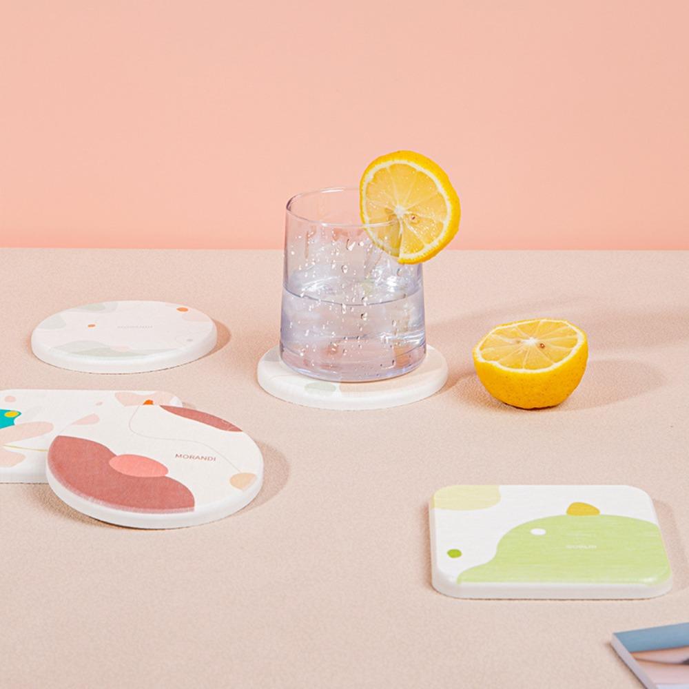 4pcs Quick-drying Cup Mat Water-absorbent Insulation Pad Table Decor Mug Mat Tea Room