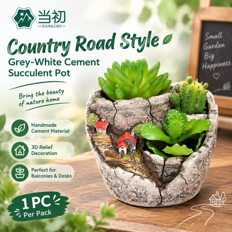 Handmade Cement Succulent Pot Creative Micro Landscape Planter