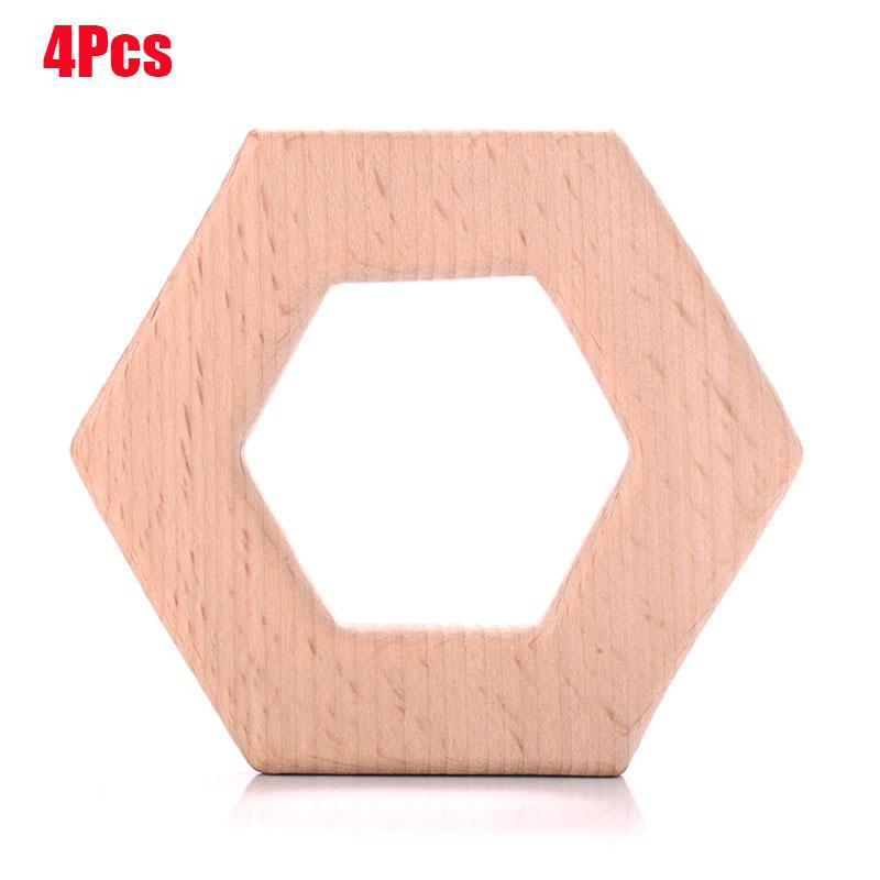 5Pcs Baby Animal Beech Wood Teething Rodent Flowers Clouds Tiny Rod Wooden Teether For Baby Pacifier Chain Pendant Chew Toys