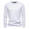 Solid Color Cotton T Shirt Men Casual O-neck Long Sleeved Mens Tshirts New Autumn High Quality Colorful T-shirt For Men