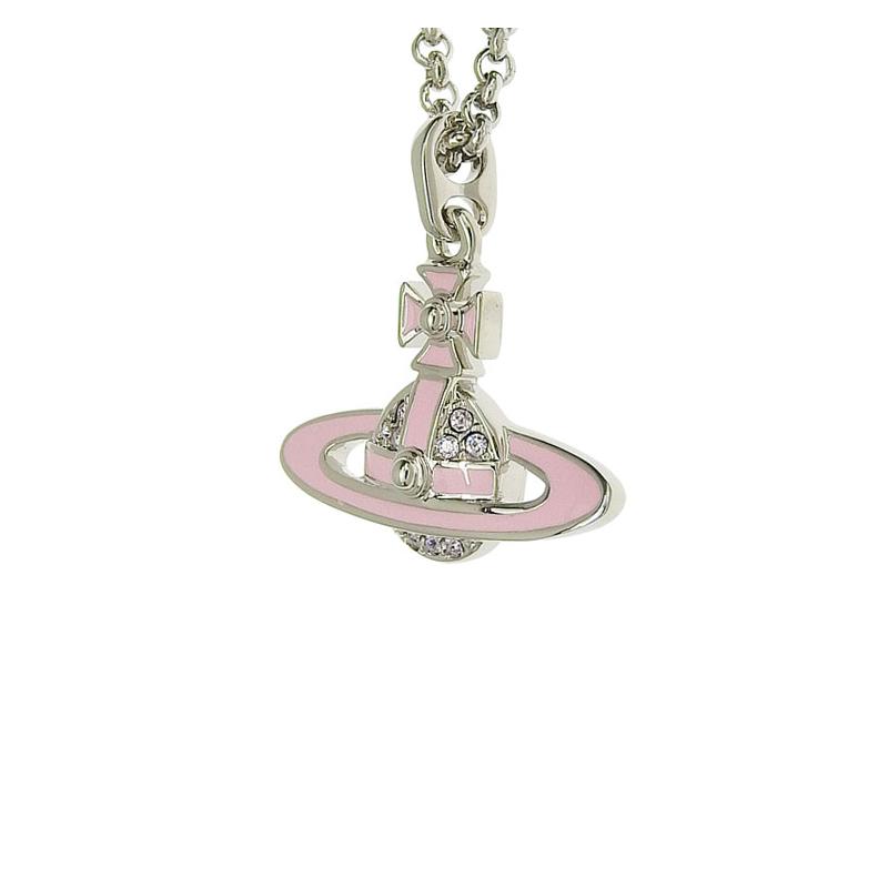 Vivienne Westwood Neil Saturn Design Platinum Necklace Women s Silver/Pink 6302039p02p595 серебряный