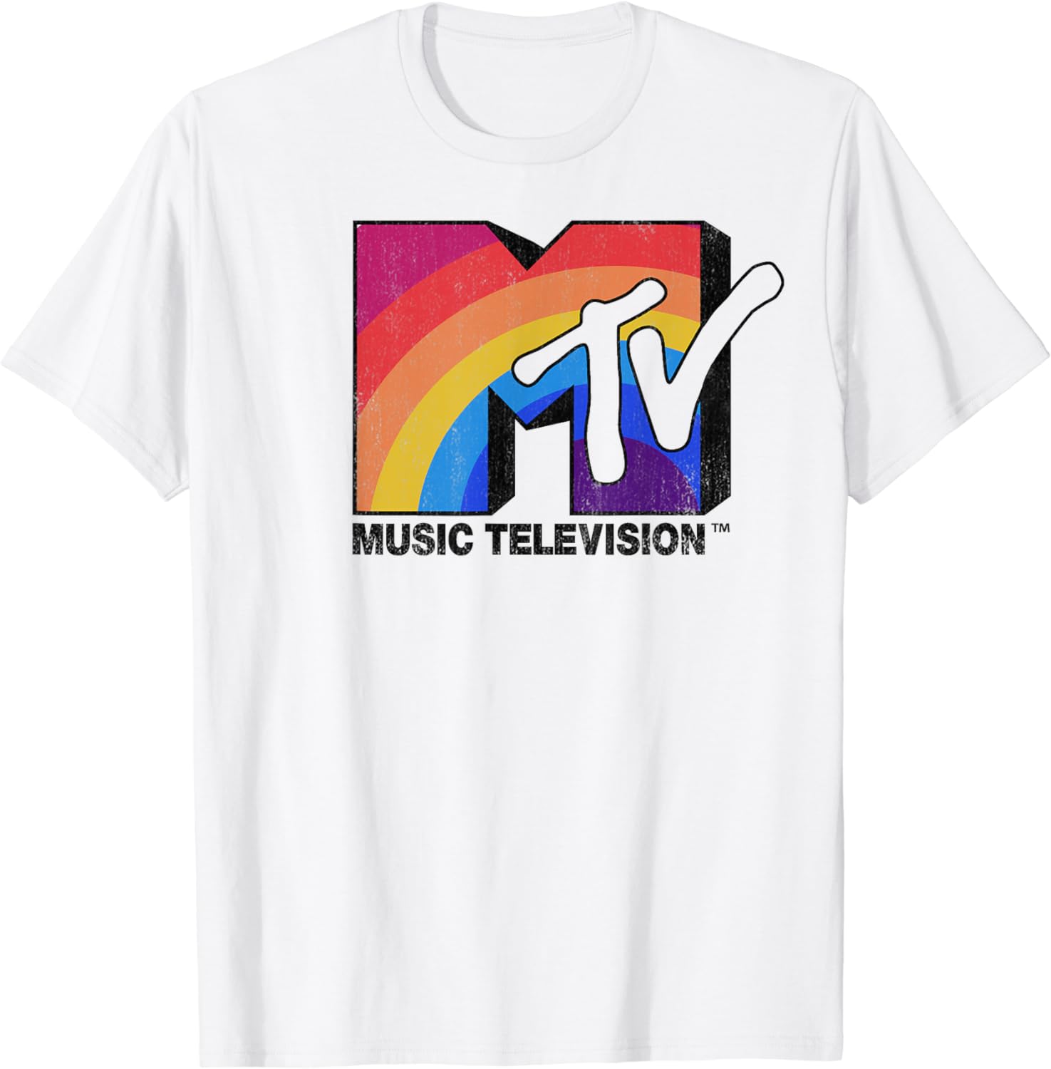 MTV Rainbow Logo Music Television Graphic TShirt TShirt S