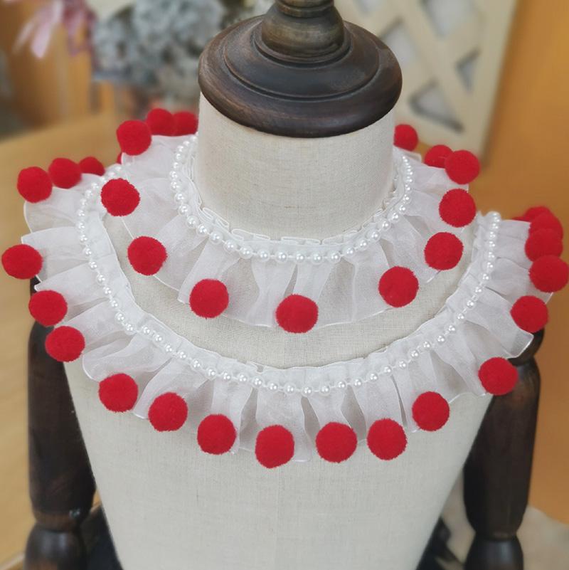 Vintage Princess Style 3D Beaded Lace Trim with Pleated Floral Ornaments (2.5-4cm)