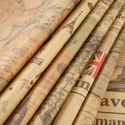 Retro British Style Kraft Paper for Gift Wrapping and Bouquet Covers