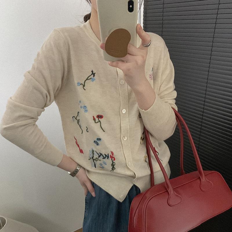 Leichte Strickjacke für Damen aus 50 % Wolle und 50 % Maulbeerseide – vielseitige Strickware für 4 Jahreszeiten für ganzjährigen Komfort und Stil