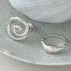 925 Silberringe für Damen Paar Minimalistisch Handgefertigt Einfach Runder Linienring Party Schmuck Geschenk Allergievorbeugend