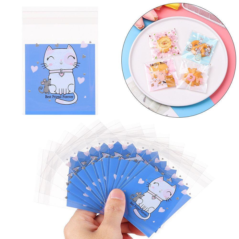 Quality Gift Packages Party Supplies Cute Bow Design Self-Adhesive Candy Bag Plastic Cookie Pocket