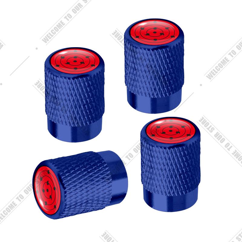 Car CNC Aluminum Sharingan Eye Japanese Anime Emblem For Suzuki Infiniti Toyota Honda 4pcs Tire Valve Air Port Stem Cover Caps