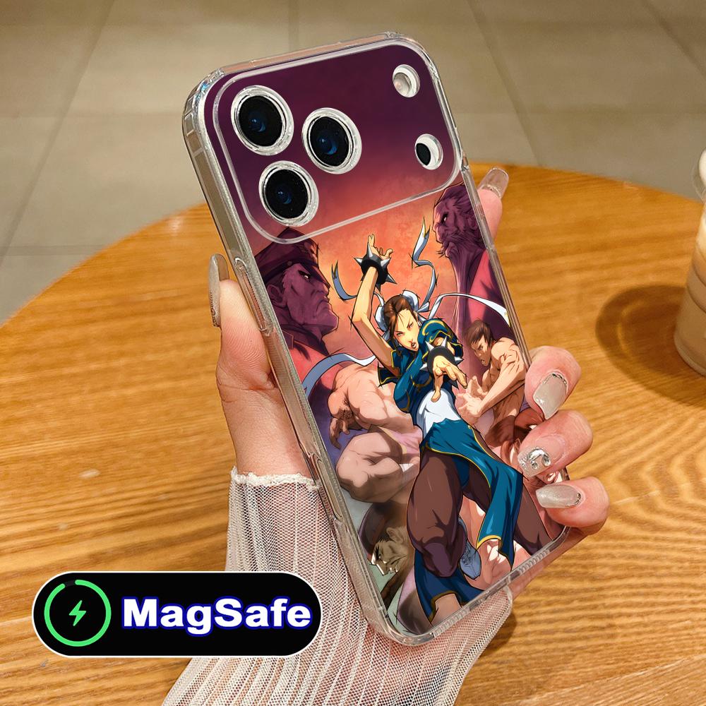

Street Fighter Chunli Phone Case for iPhone 17 16 15 14 13 12 11 Air Pro Max Plus Mini Magsafe Clear Colorful Cover Pretty Cover iPhone17