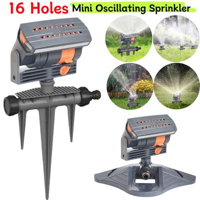16 Holes Mini Oscillating Sprinkler Automatic Rotating Lawn Sprinkler Adjustable Irrigation Watering System Garden Yard Watering