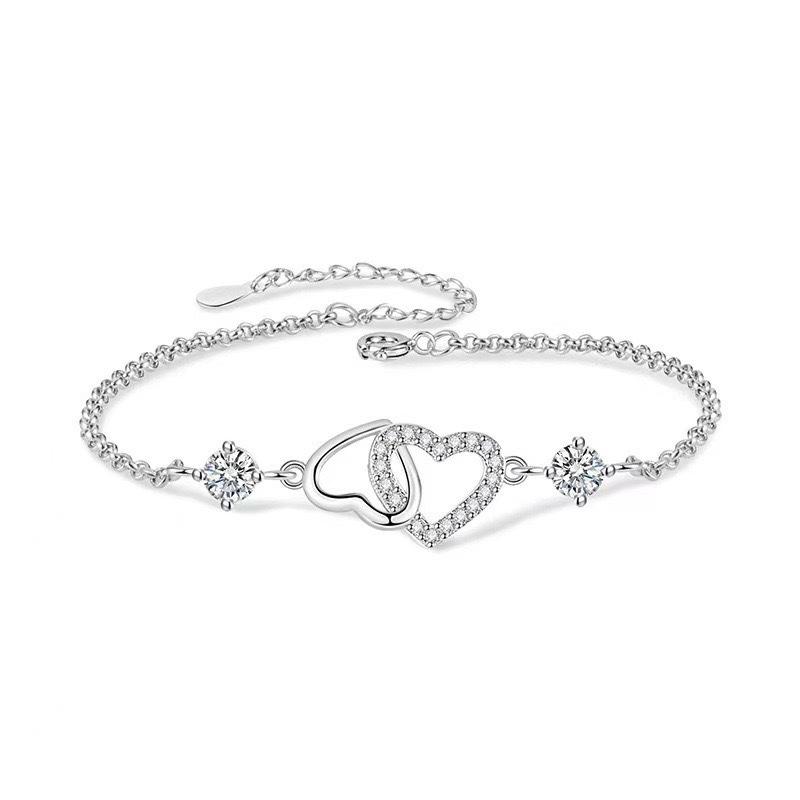 Double Love Zircon Bracelet Female Niche Design Lamp Luxury High Sense Fashion Temperament Birthday Gift Jewelry