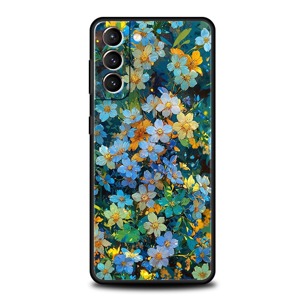 Ölgemälde von Blumen Handyhülle für Samsung Galaxy S25 S24 S23 S22 S20 Ultra S21 FE 5G S10 Plus S10E Weiche TPU-Hülle