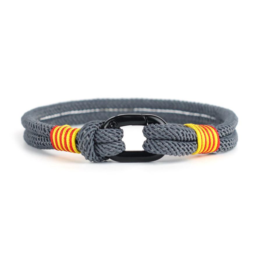 

Fashion Double Layer Cord Bracelet Men Red Yellow Striped Wristband For Daily Office Style 7 Colors Options Grade A Rope Braslet темно-сірий колір