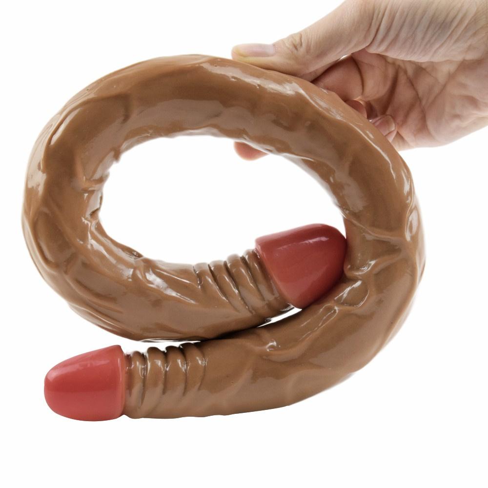 Giocattoli del sesso per adulti Doppio dildo Spina anale Pene realistico Pegging Dominatrice Masturbatore per donna BDSM Uomini Strumenti sexy