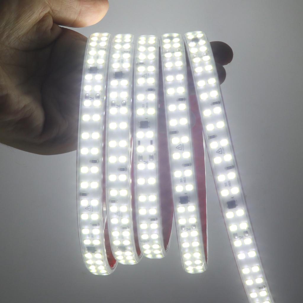 Double Row 2835 LED Strip Light 220V Flexible LED Tape with Adhesive High Brightness 240LEDs Waterproof LED Ribbon Decoration