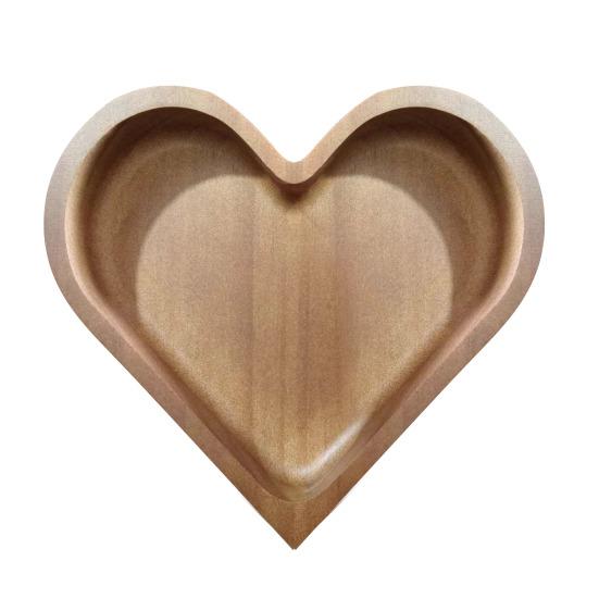 Wooden Serving Trays Stackable Candy Dish Heart-Shaped Nut Snack Tray Multi-tiered Platters for Coffee Table Rustic Home Decor