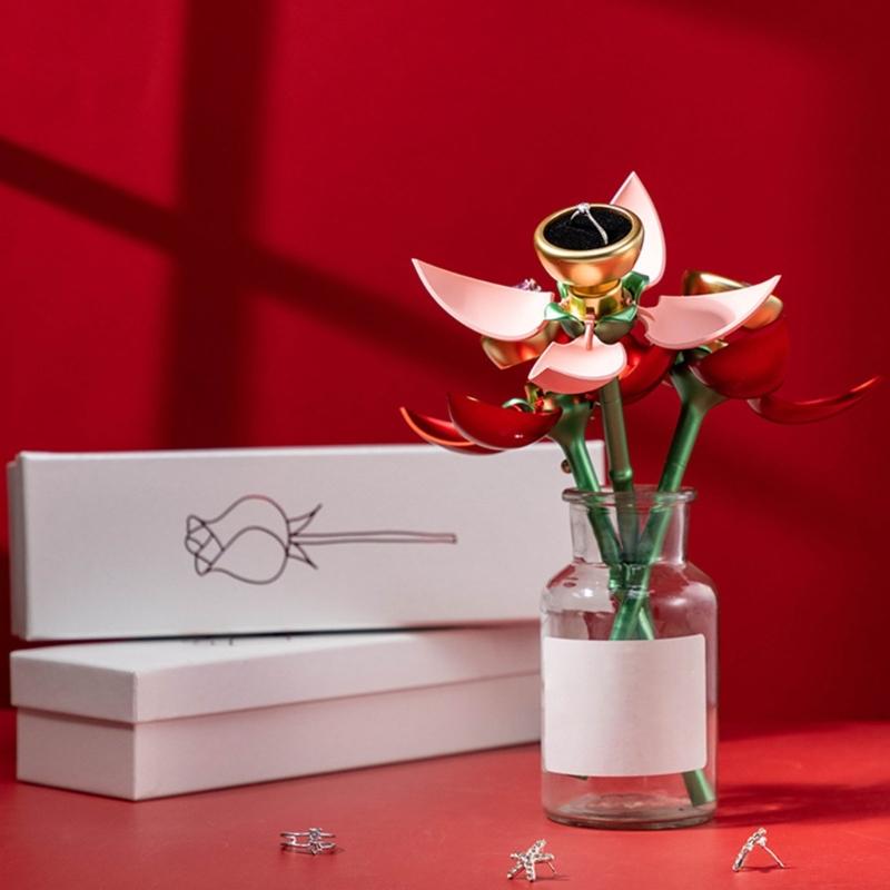 Automatic Opening Rose Shape Jewelry Box Jewelry Rings Organizers Suitable for Rings and Pendants with Elegant Design