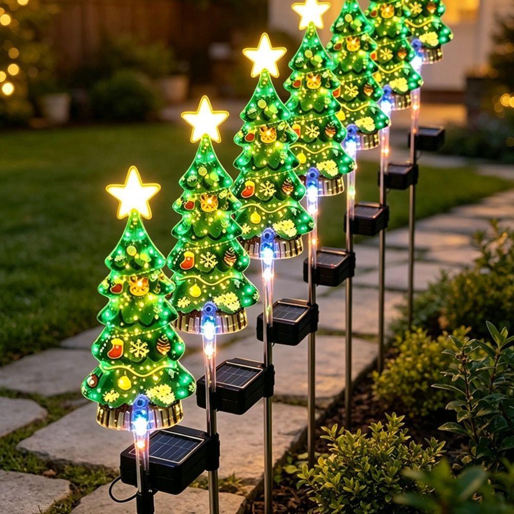 Waterproof Solar Christmas Tree Lights Weatherproof Waterproof Garden Lights Garden