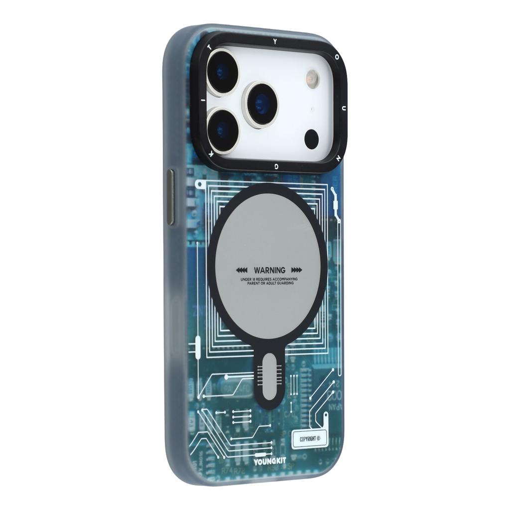 YOUNGKIT Technology Series for iPhone 17 Pro Magnetic Case Hard PC IMD Phone Cover