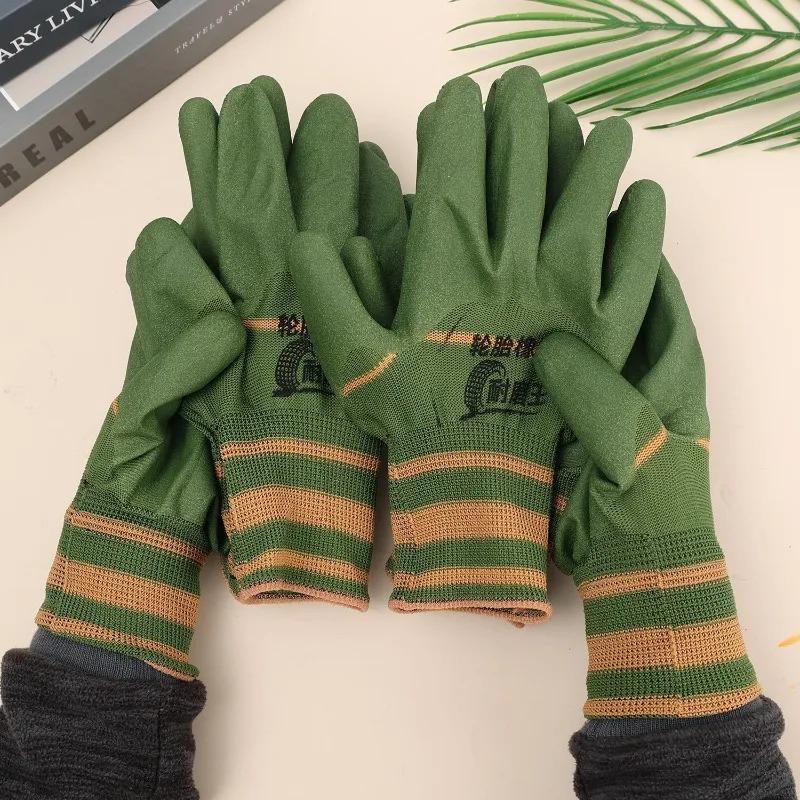 1/12pairs Anti-Slip Dipped Gloves Wear Resistant Coating for Industrial Work Hand Protection Unisex