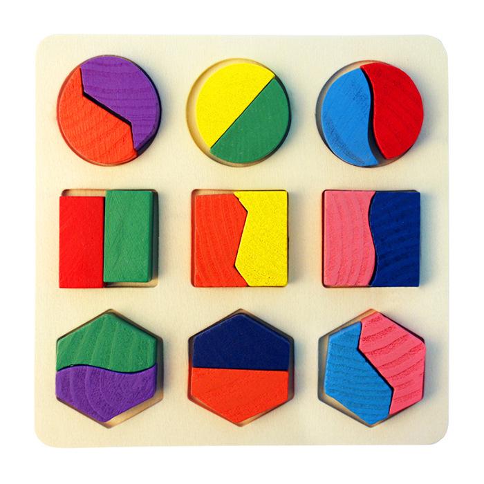 Montessori Geometric Shape Matching Wooden Puzzle for Early Childhood Education
