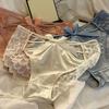 Bowknot Lace Mesh Briefs Sweet Low Waist Underpants Soft Satin Panties  Female