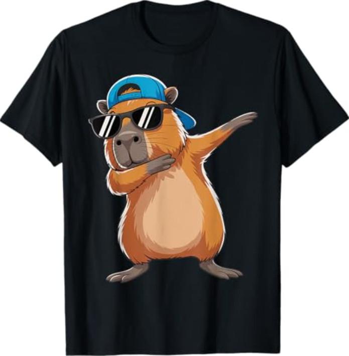 Cute Dabbing Capybara Boys Men Toddler Fun Capy Lover Kids T-Shirt
