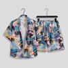 Men's Seaside Holiday Floral Shirt and Beach Pants Set - Hainan Island Style for Summer Travel