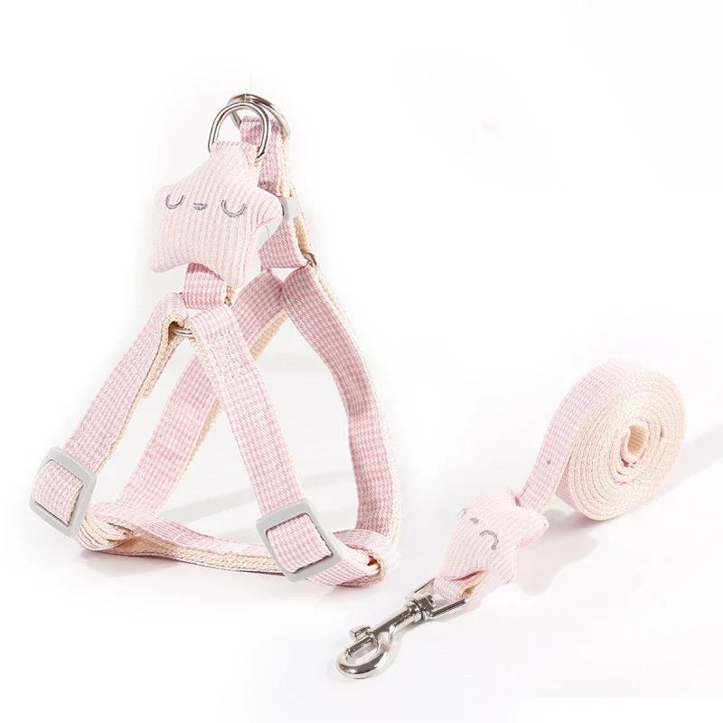 Adjustable Pet Harness for Small Dogs Cats Dog Harness and Leash Set Cute Starfish Kitten Puppy Harness