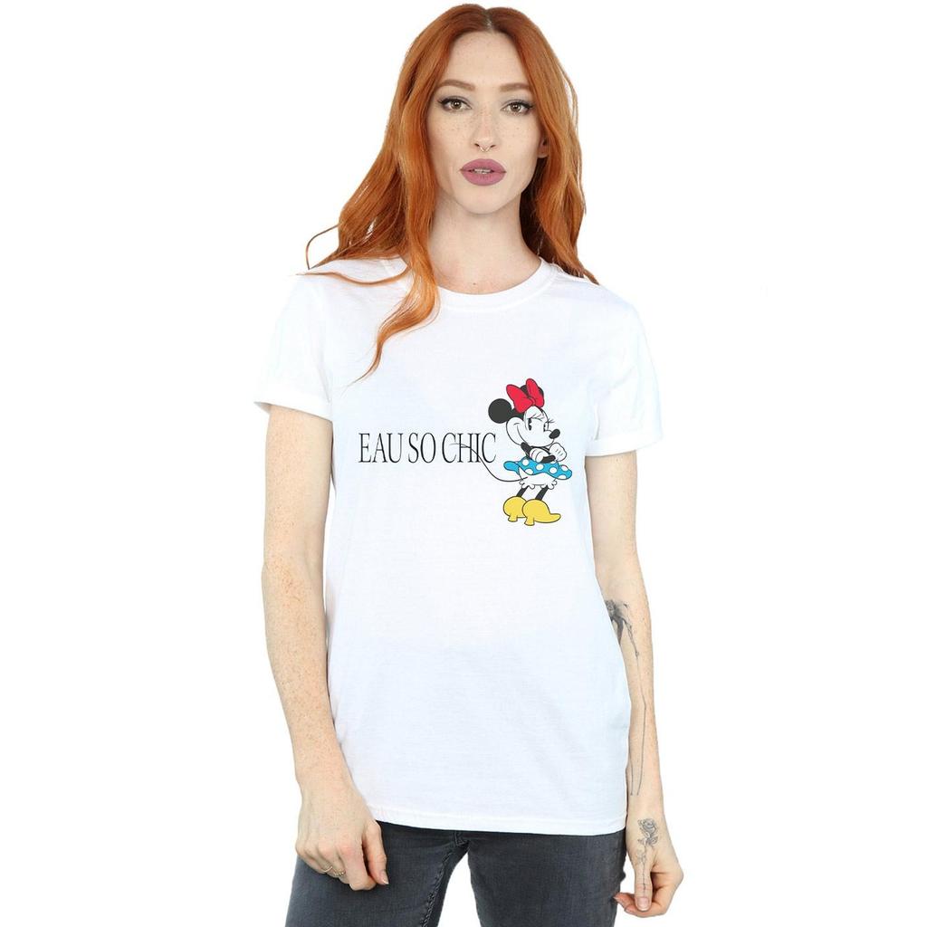 Disney Damen Minnie Maus Eau So Chic Baumwolle Boyfriend T-Shirt