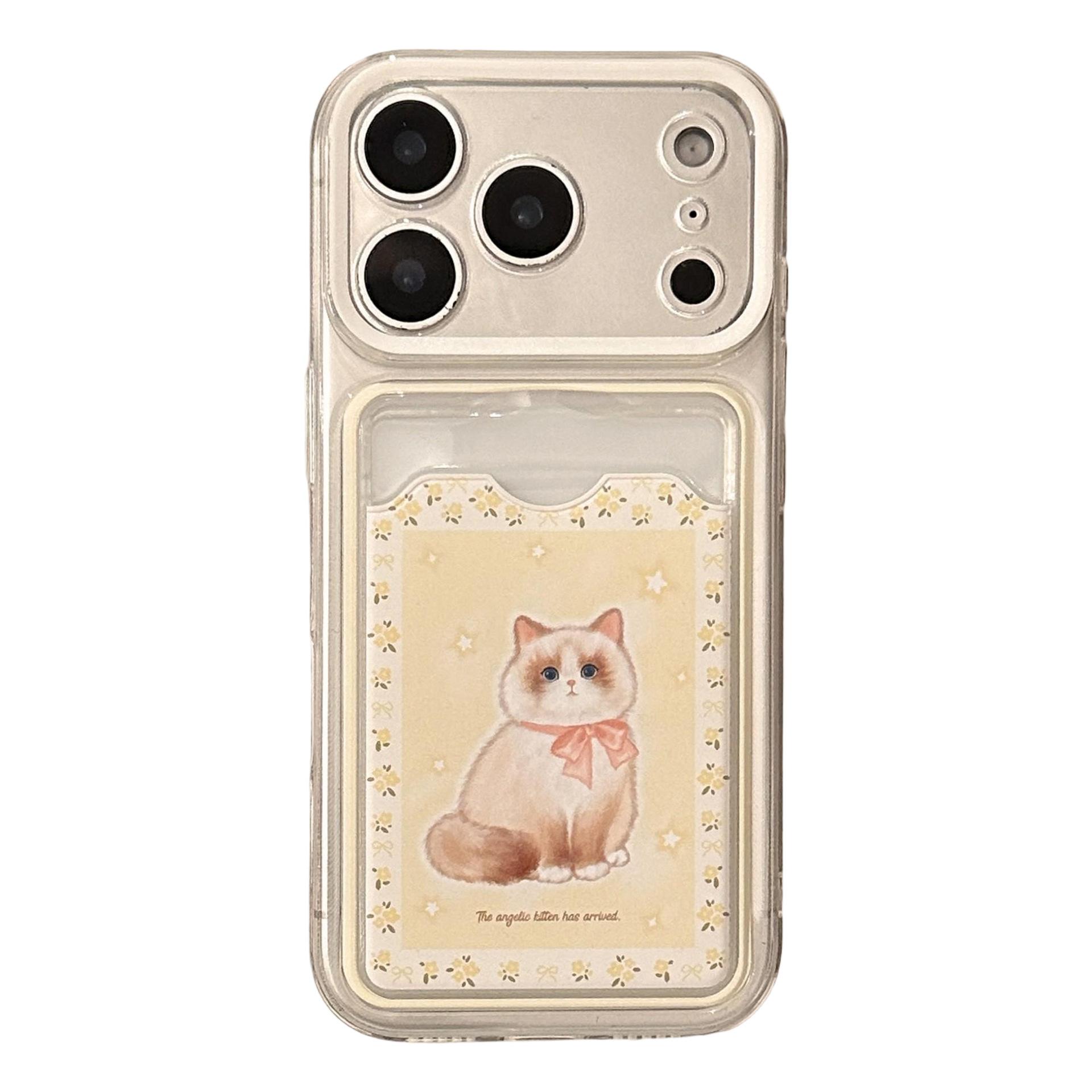 Cute Kitten Wallet Phone Case for iPhone 16, iPhone 17, and iPhone 17 Pro Max iPhone 11